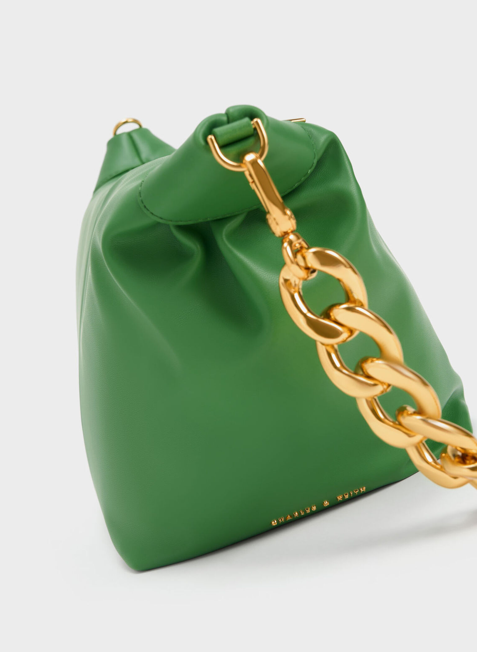 Daki Chain Handle Hobo Bag, Green, hi-res