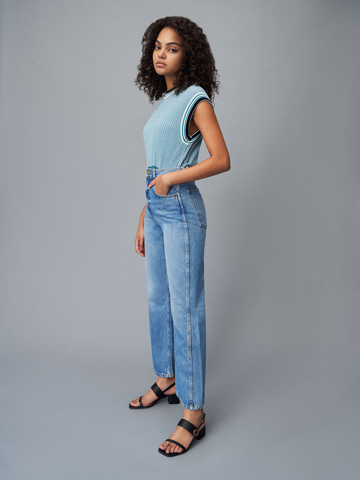High outlet rise sandals