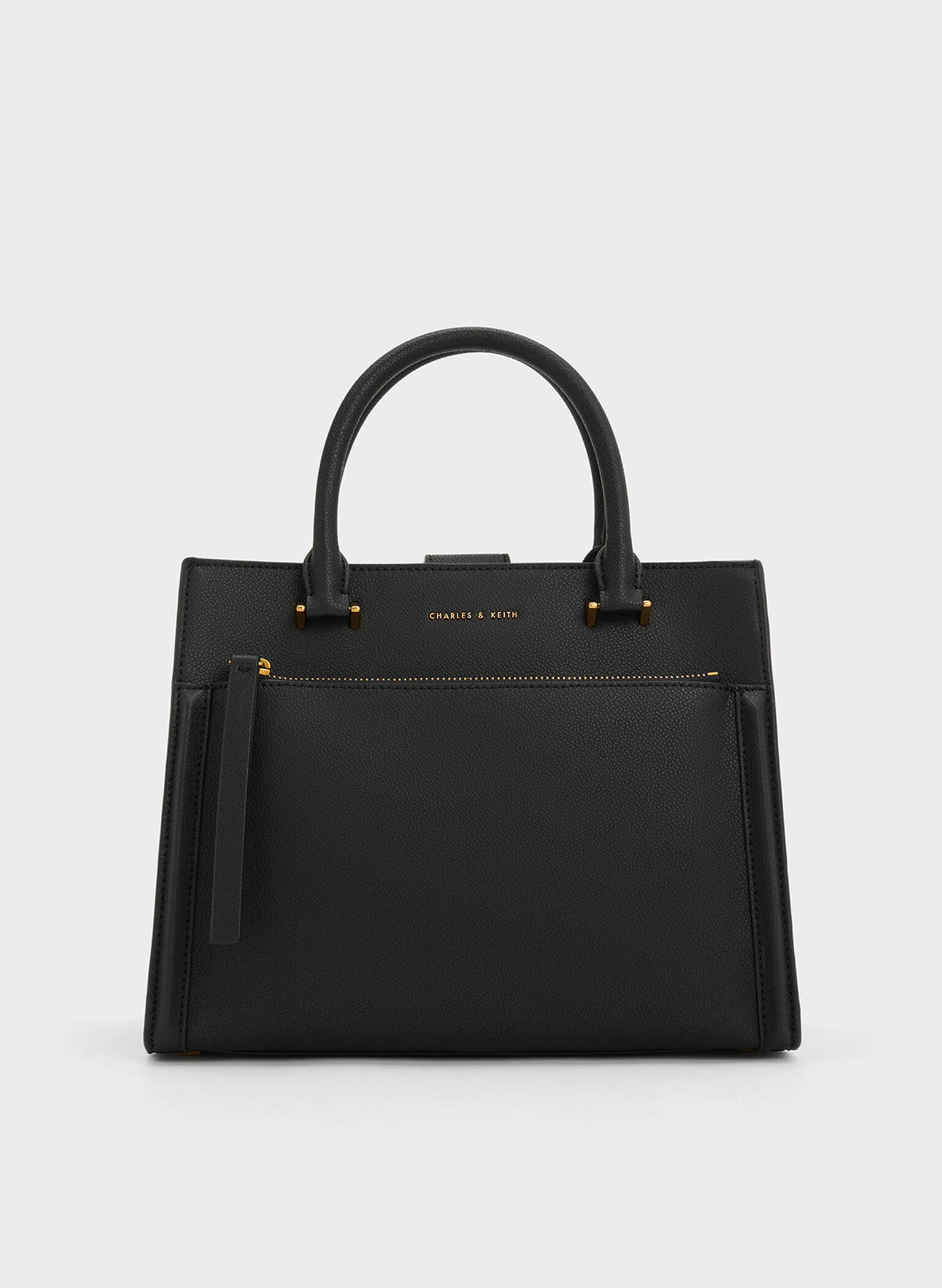 Anwen Structured Tote Bag, Black, hi-res