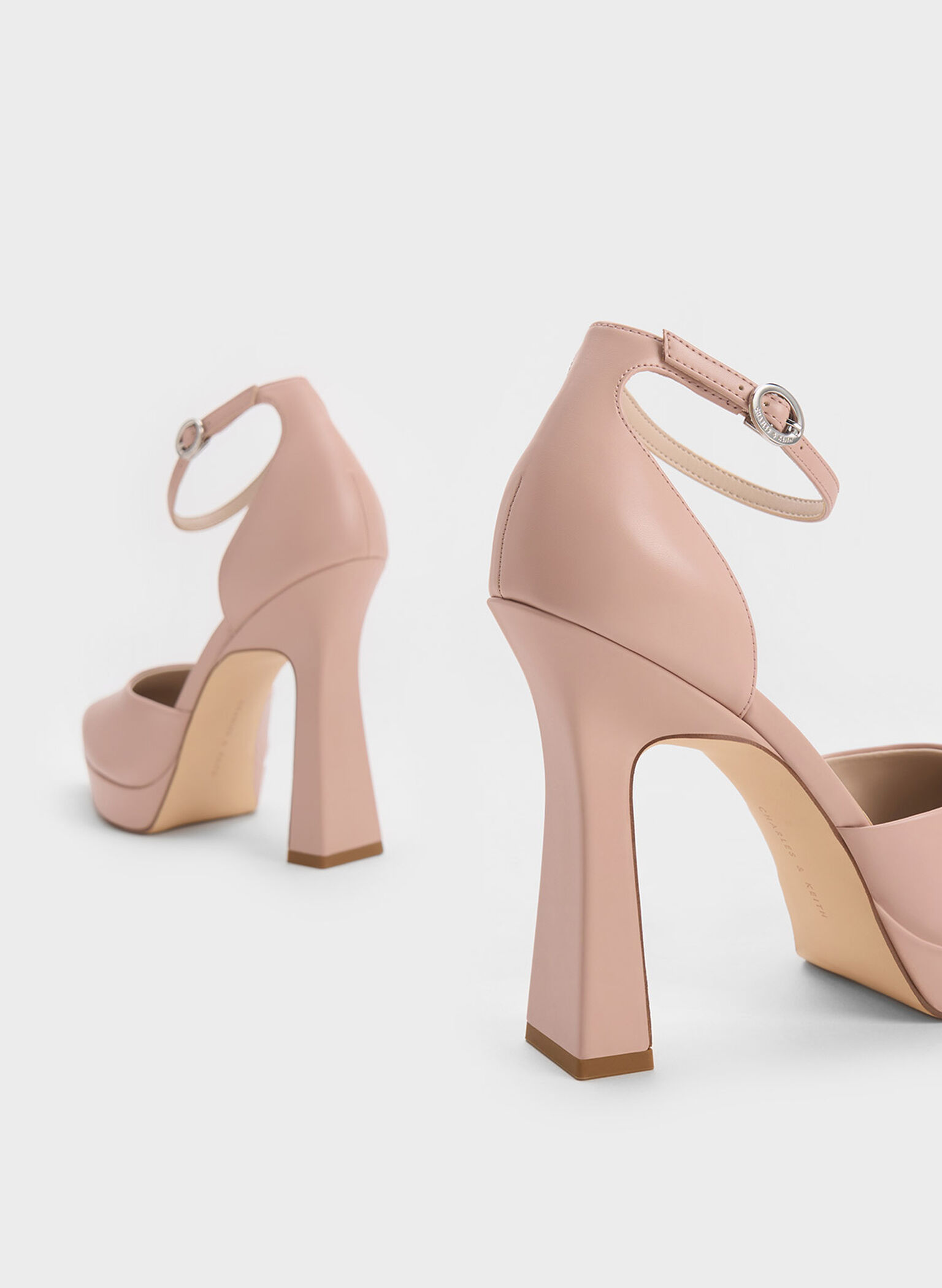 Ankle Strap D'Orsay Pumps, Nude, hi-res