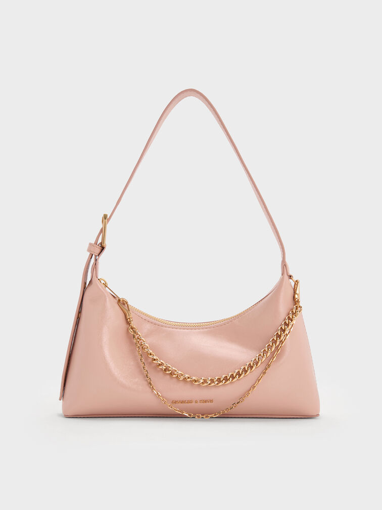 Atwood Chain-Embellished Shoulder Bag, Light Pink, hi-res