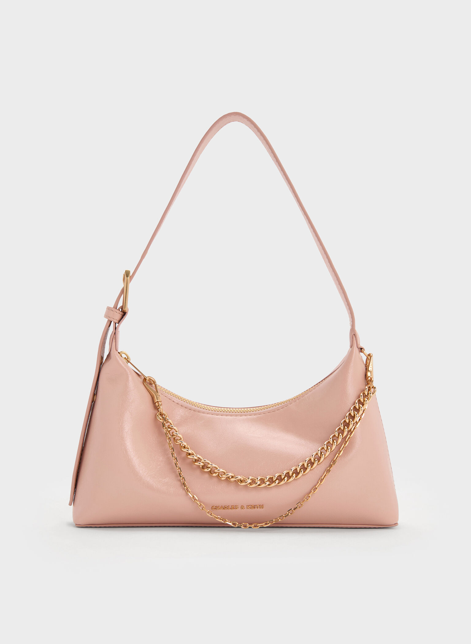 Atwood Chain-Embellished Shoulder Bag, Light Pink, hi-res