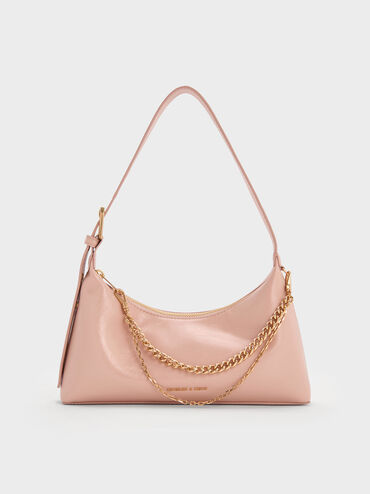 Atwood Chain-Embellished Shoulder Bag, Light Pink, hi-res