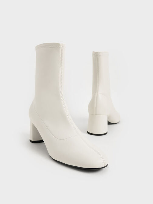 Stitch-Trim Ankle Boots, Chalk, hi-res