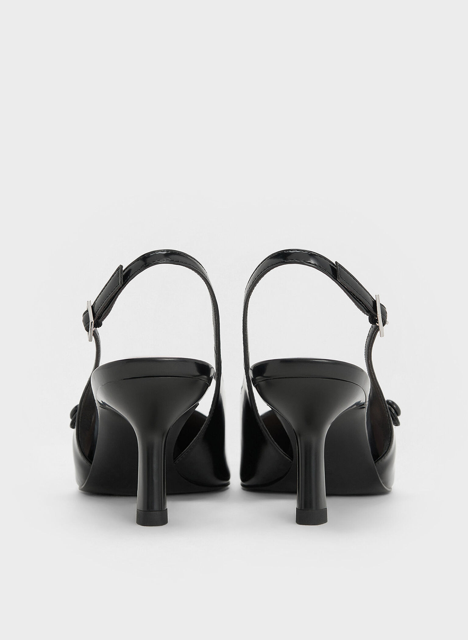 Pointed-Toe Mary Jane Slingback Pumps, Black Box, hi-res