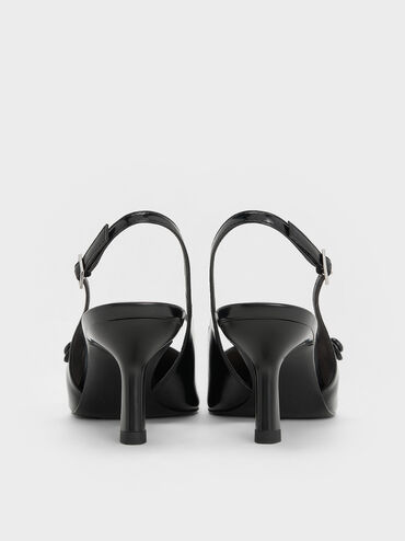 Pointed-Toe Mary Jane Slingback Pumps, Black Box, hi-res