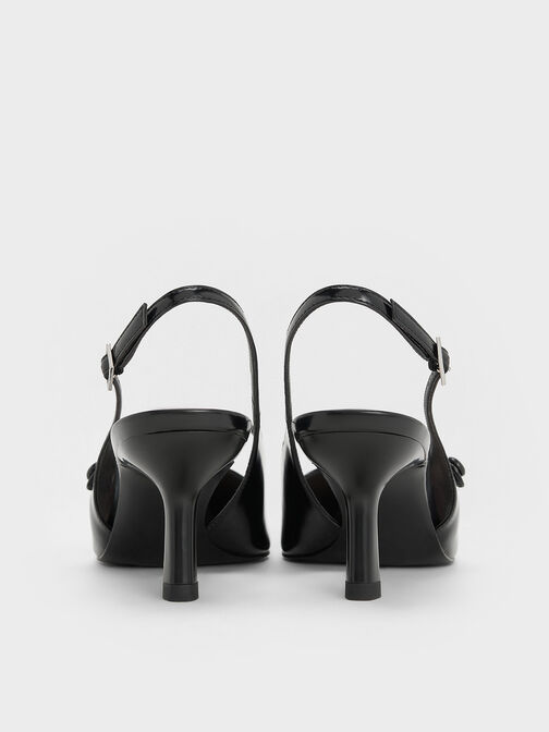 Pointed-Toe Mary Jane Slingback Pumps, Black Box, hi-res