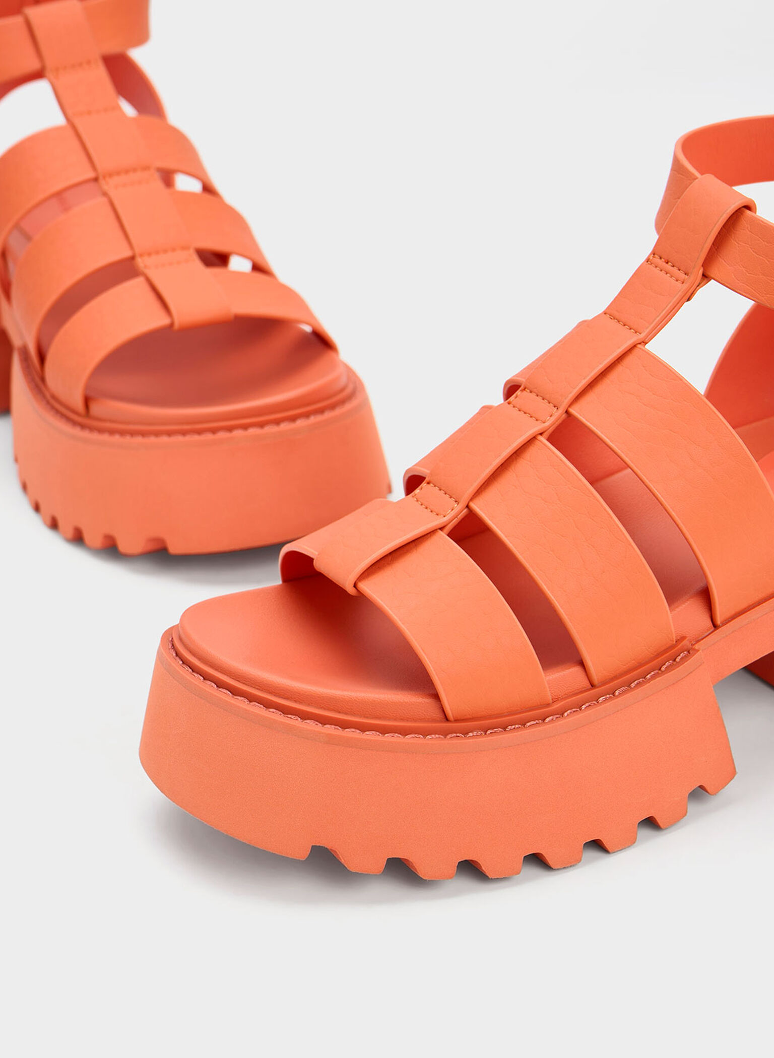 Nadine Gladiator Platform Sandals, Orange, hi-res