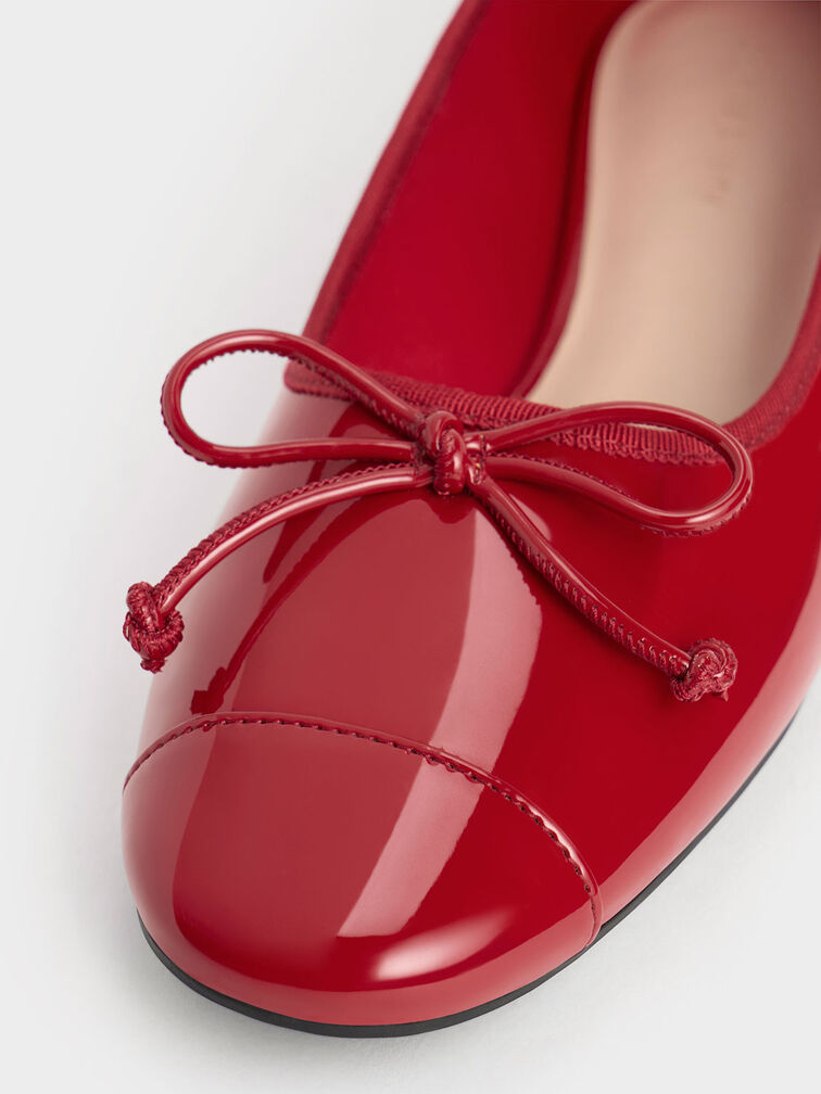 Glennis Bow Ballet Flats, Red, hi-res