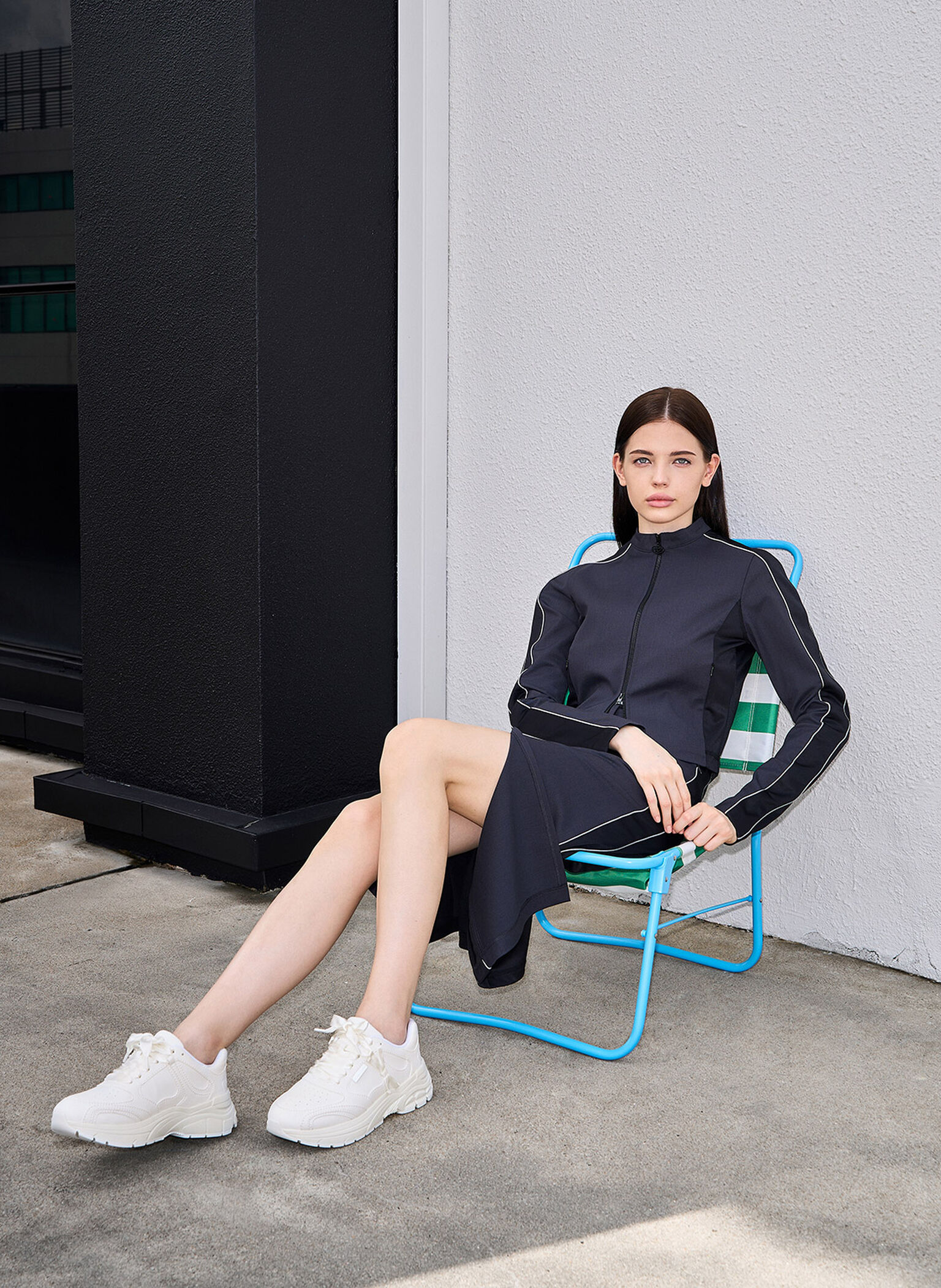 Lace-Up Chunky Sneakers, White, hi-res