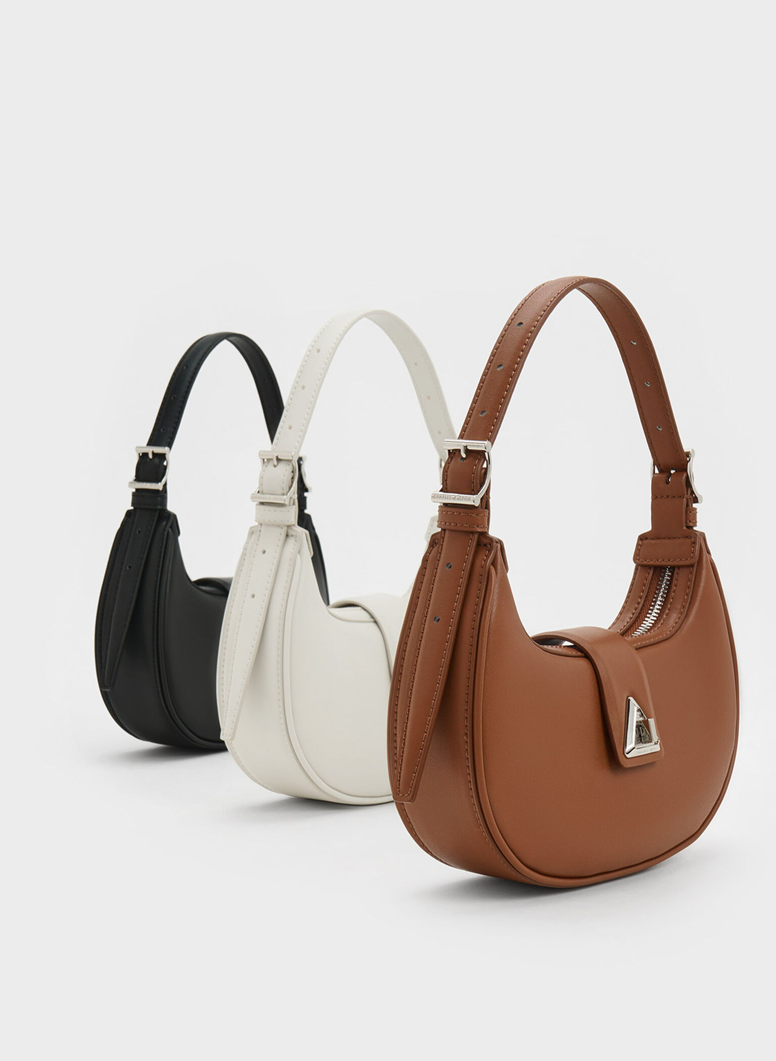 Trice Metallic Accent Belted Shoulder Bag, Noir, hi-res