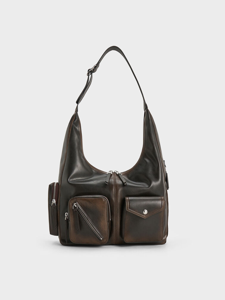 Thora Multi-Pocket Hobo Bag, Multi, hi-res