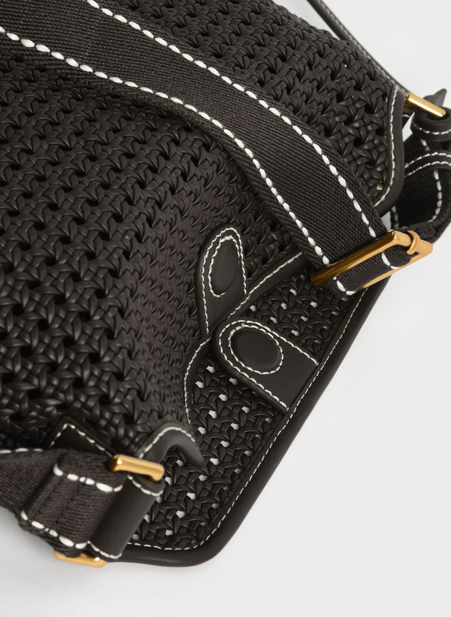 Cecily Woven Large Shoulder Bag, Dark Moss, hi-res