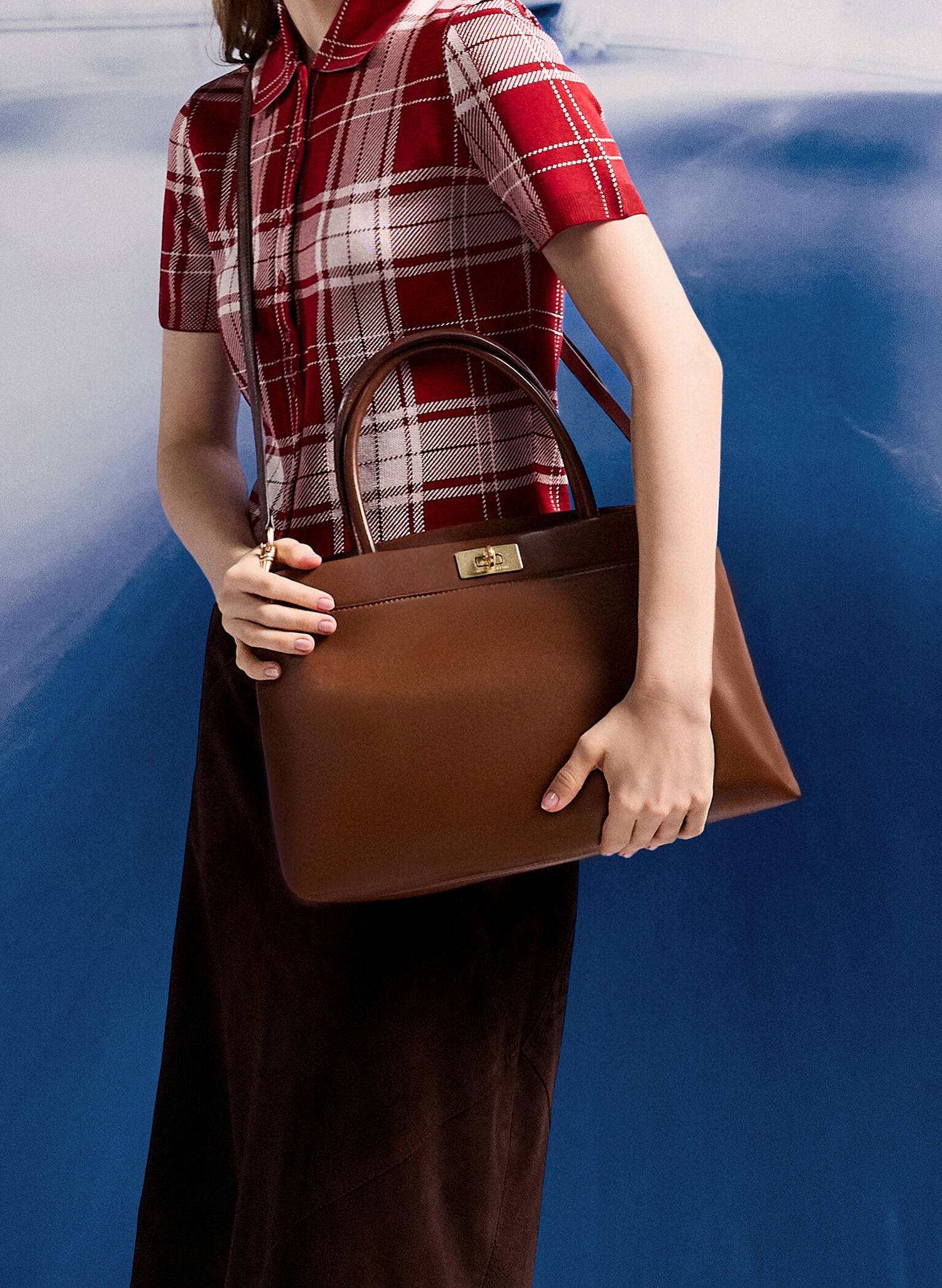 Lennie Top Handle Satchel Bag, Dark Brown, hi-res