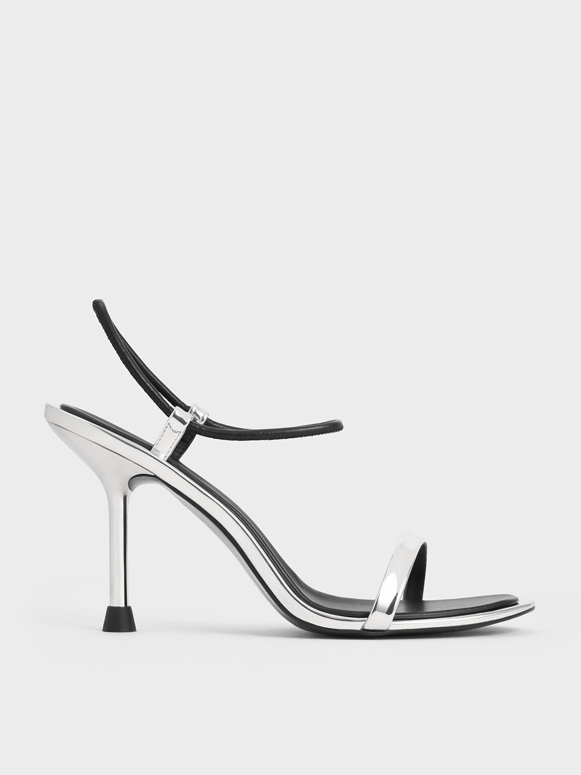 Silver sandal shop pumps