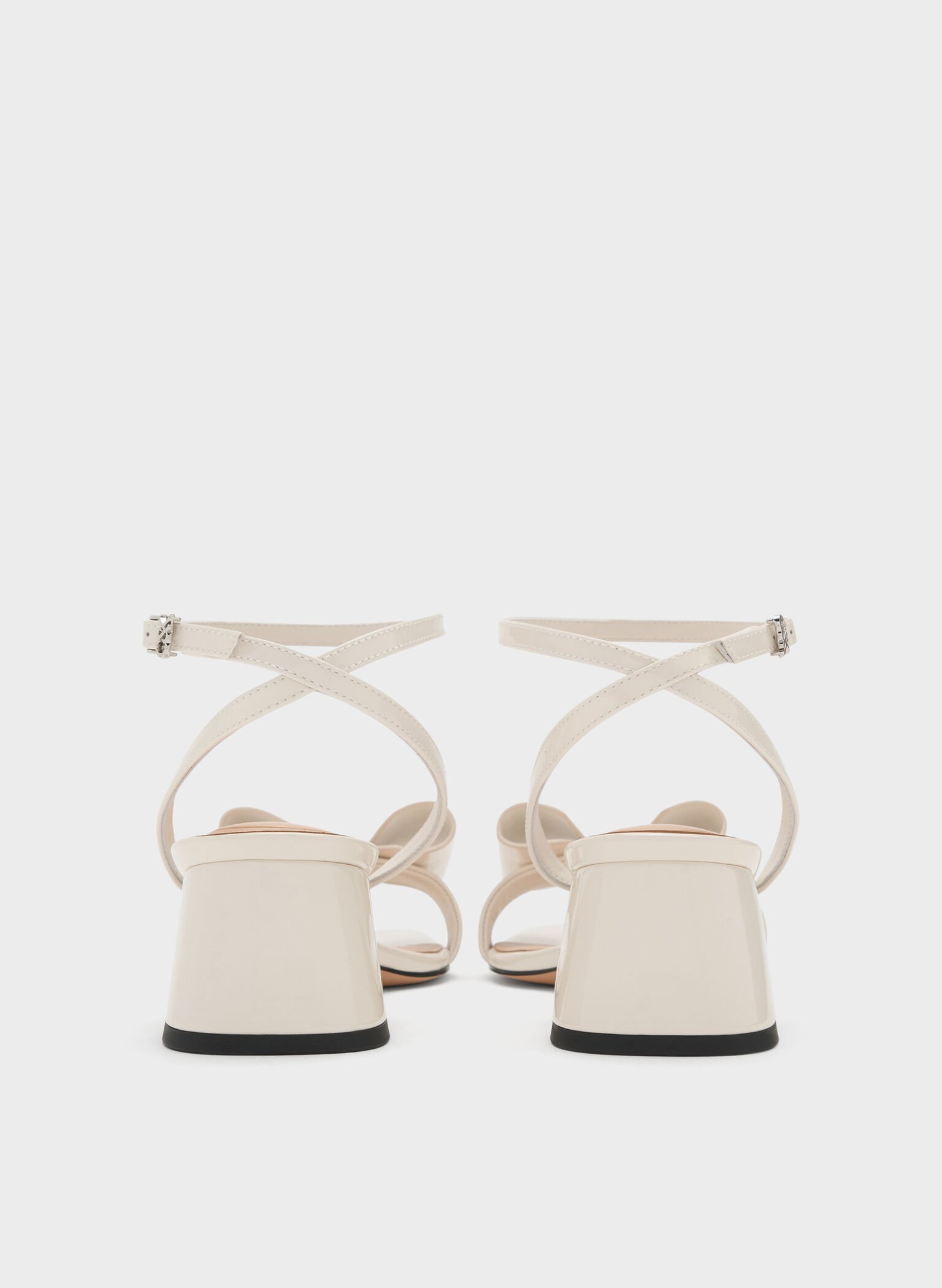 Lu Patent Leather Bow Heeled Sandals, Chalk, hi-res