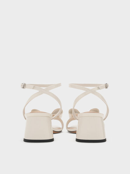 Lu Patent Leather Bow Heeled Sandals, Chalk, hi-res