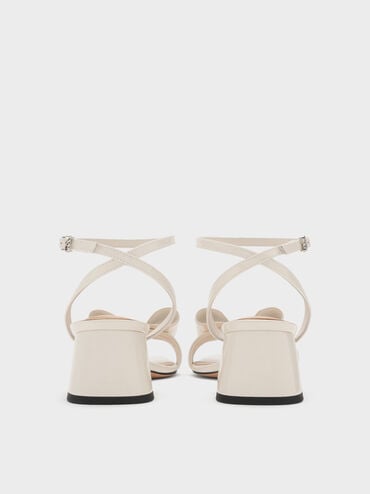 Lu Patent Leather Bow Heeled Sandals, Chalk, hi-res