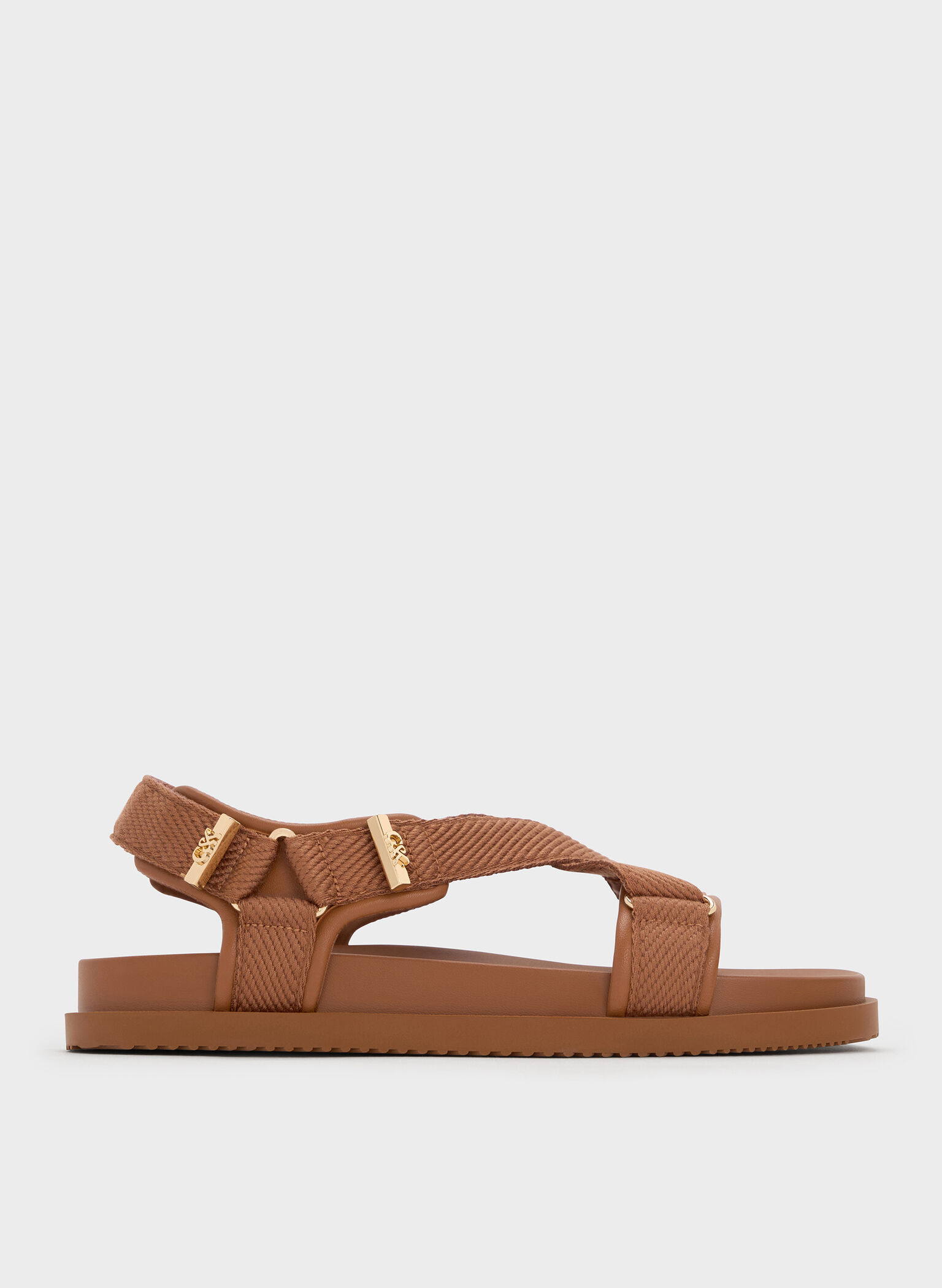 Granta Leather & Fabric Crossover Sports Sandals, Brown, hi-res