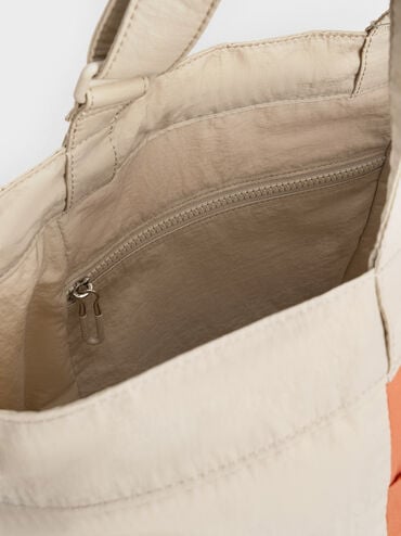 Terra Nylon Reversible Tote Bag, Oat, hi-res