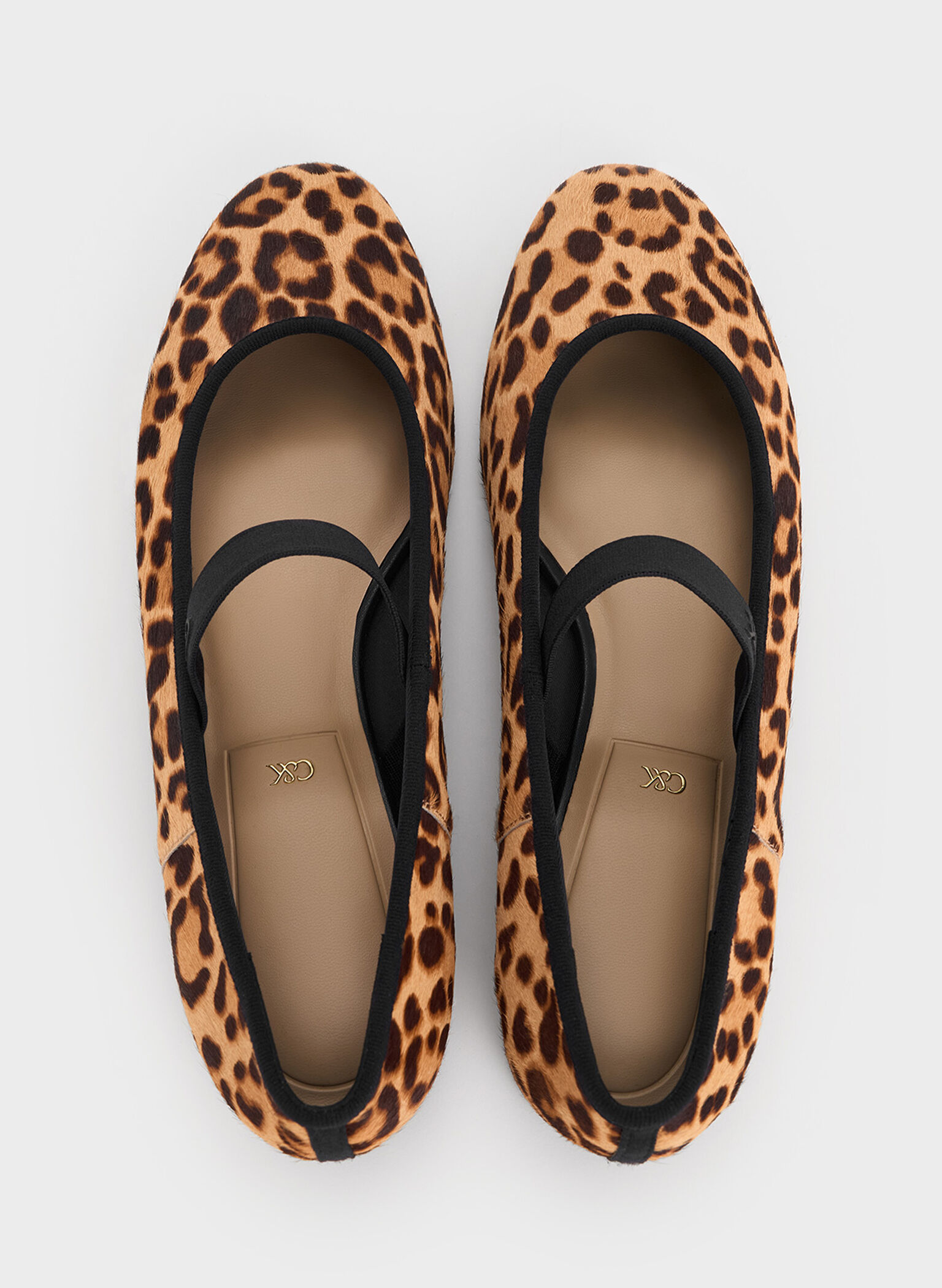 Leopard-Print Textured Mary Jane Flats, Multi, hi-res