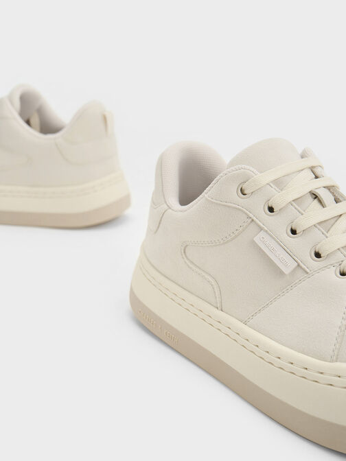 Textured Low-Top Sneakers, Light Grey, hi-res