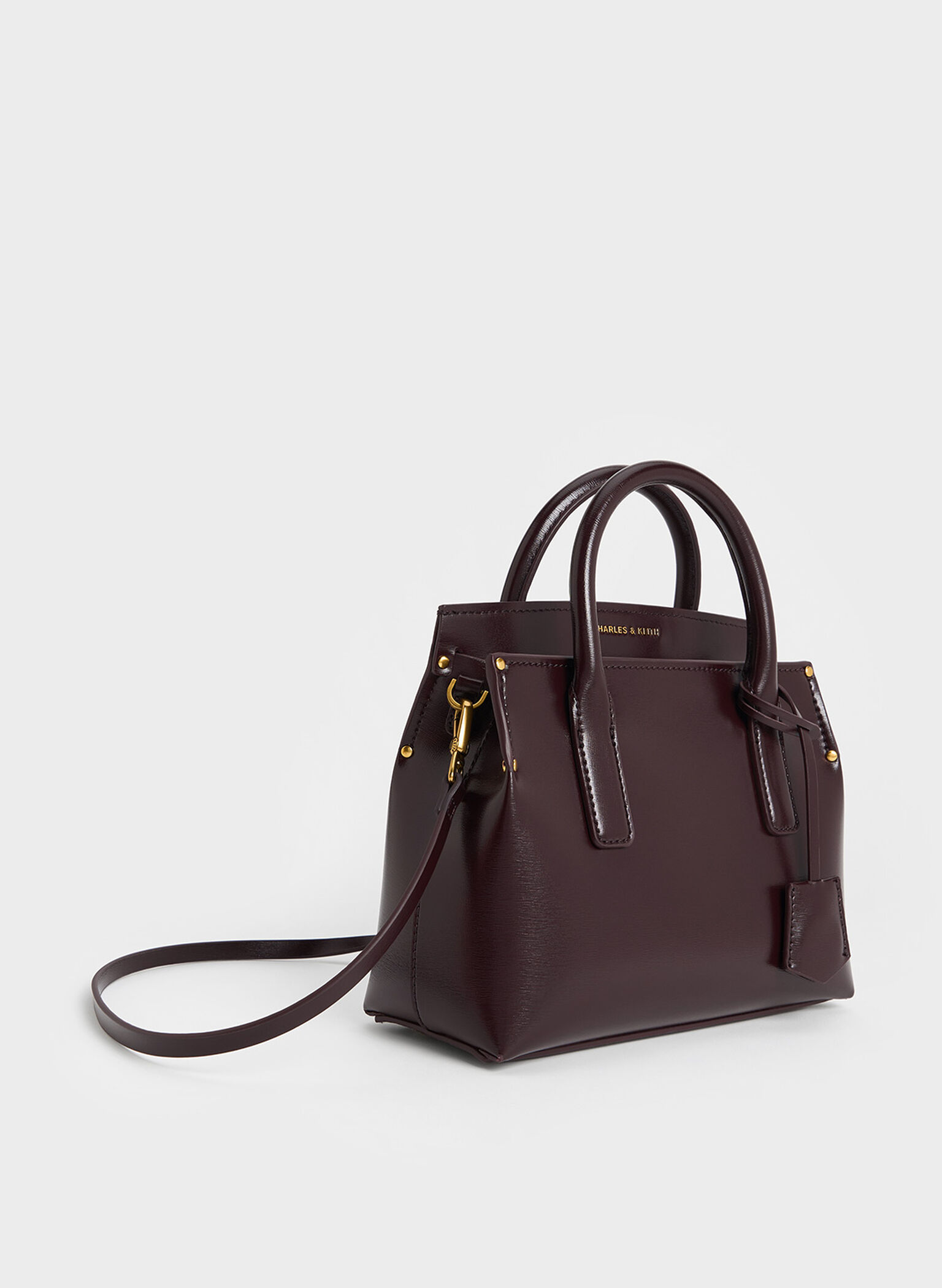 Rene Structured Top Handle Bag, Plum, hi-res
