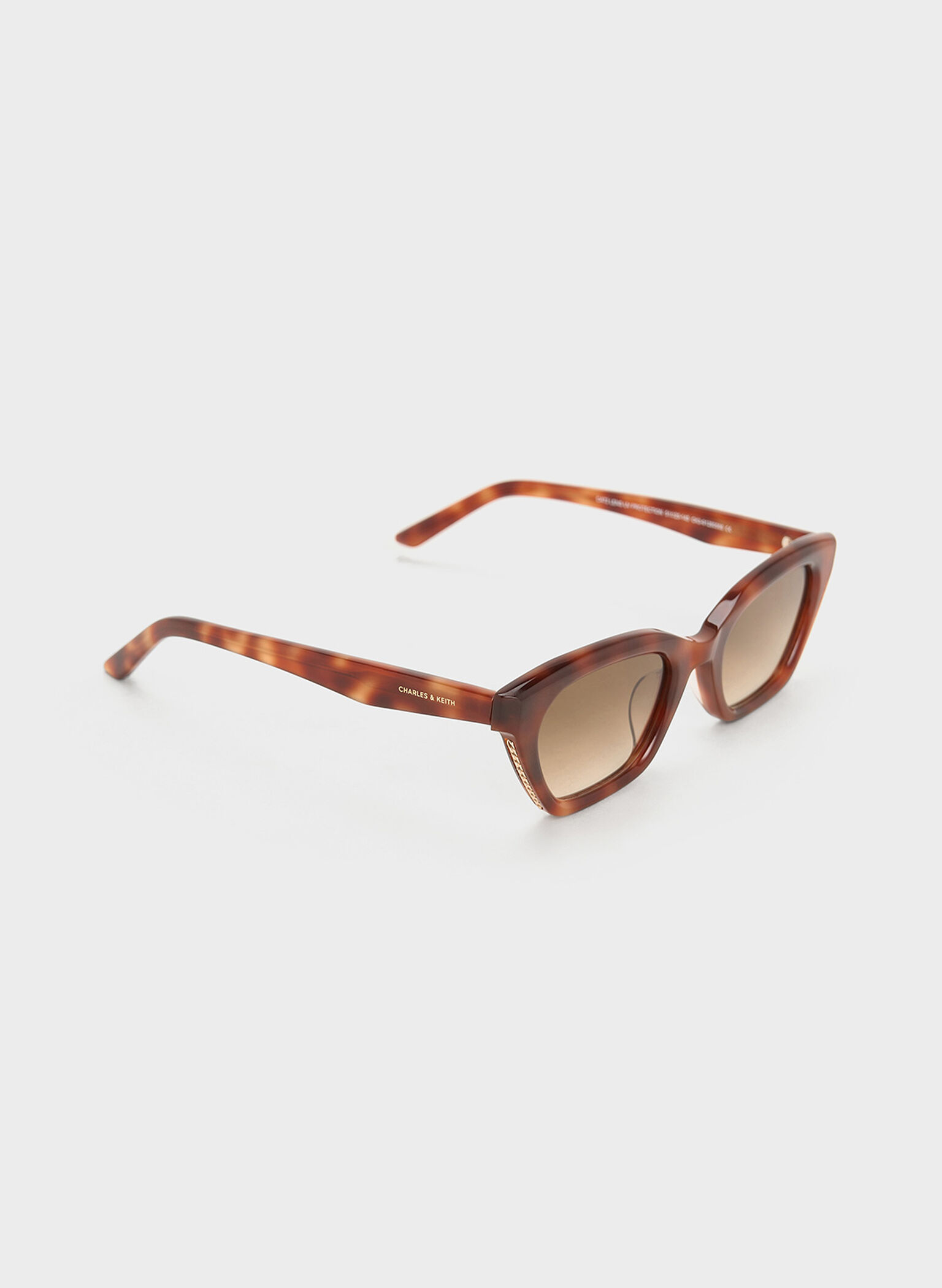 Vesta Tortoiseshell Angular Cat-Eye Sunglasses, T. Shell, hi-res