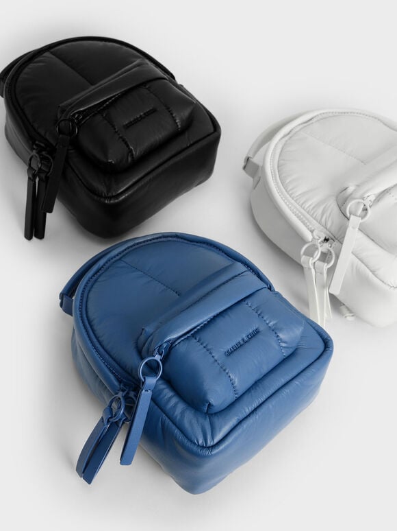 Lin Puffy Backpack, Blue, hi-res