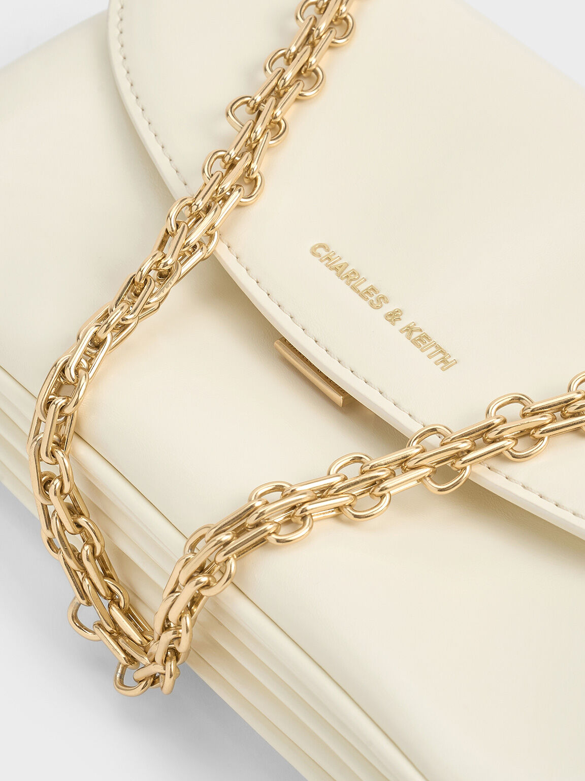 Caia Front Flap Shoulder Bag Cream