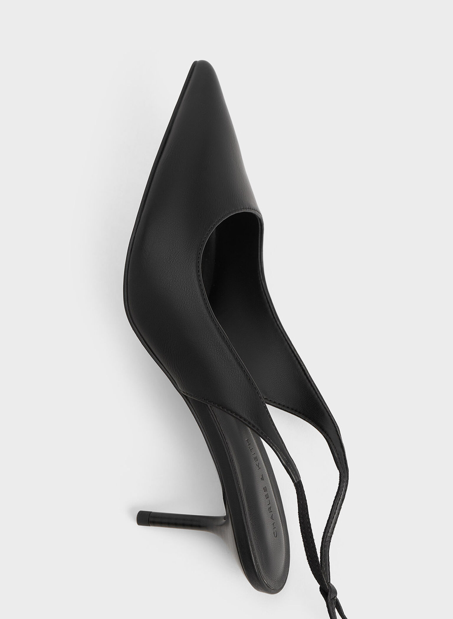 Textured Tie-Around Pointed-Toe Pumps, Black, hi-res