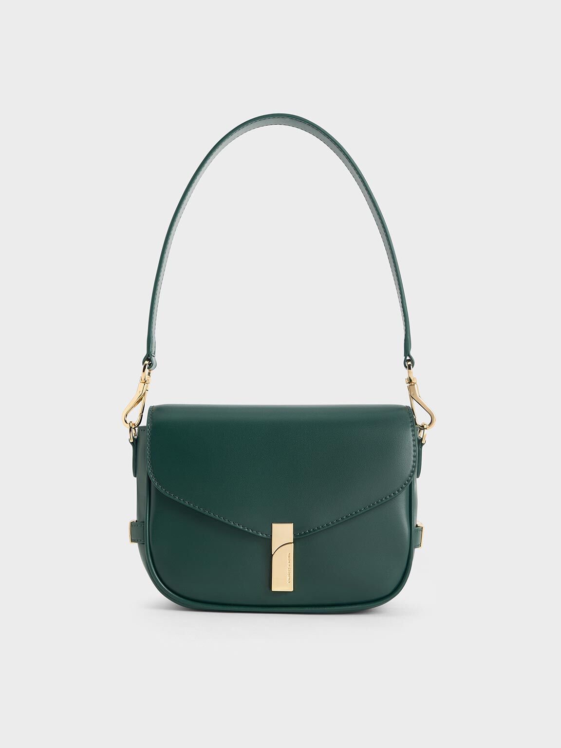 Charles and keith metallic accent push lock bag discount