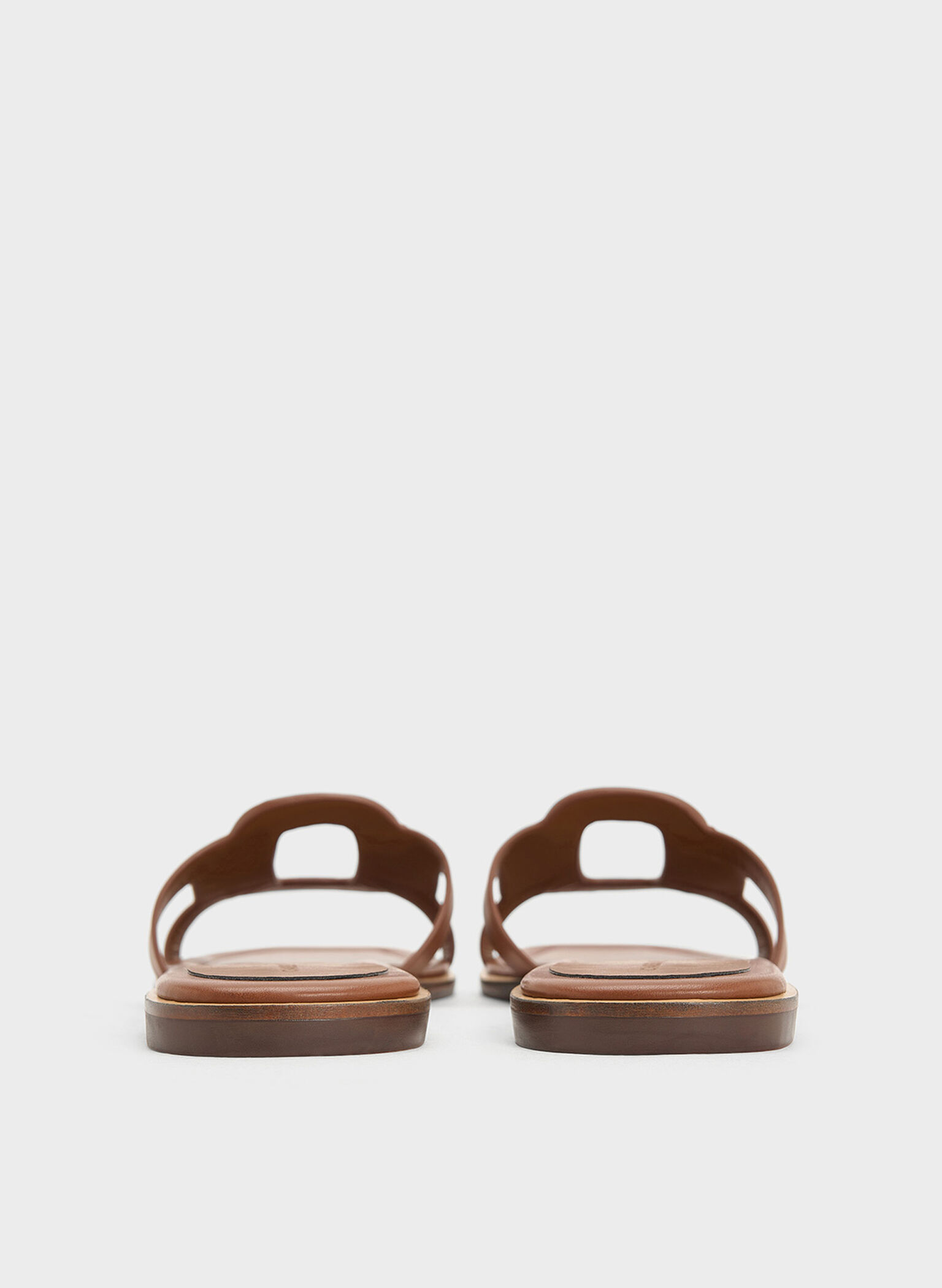 Easley Cut-Out Slide Sandals, Caramel, hi-res