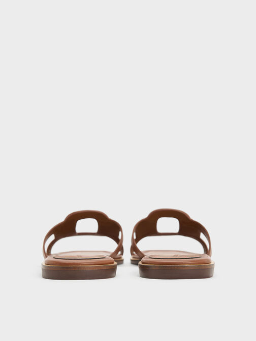 Easley Cut-Out Slide Sandals, Caramel, hi-res