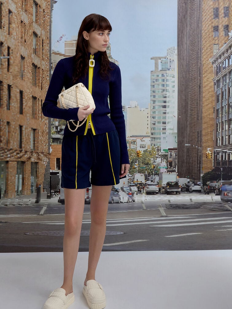 Alva Quilted Braided-Strap Shoulder Bag, Cream, hi-res