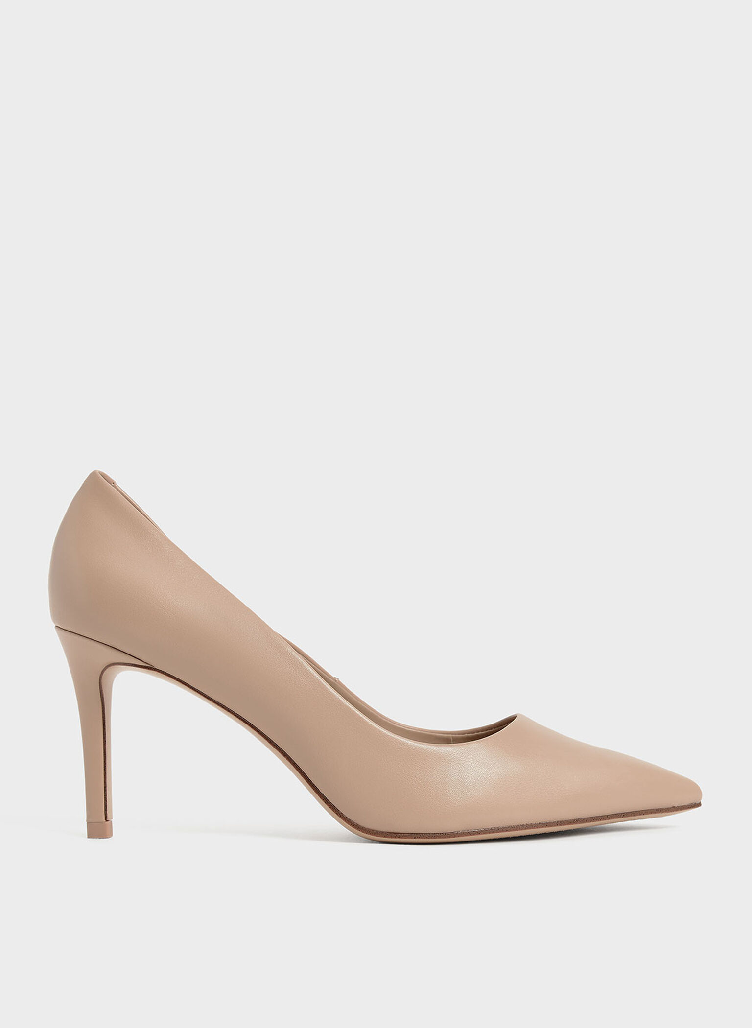Nude Emmy Pointed-Toe Stiletto Pumps - CHARLES & KEITH UK