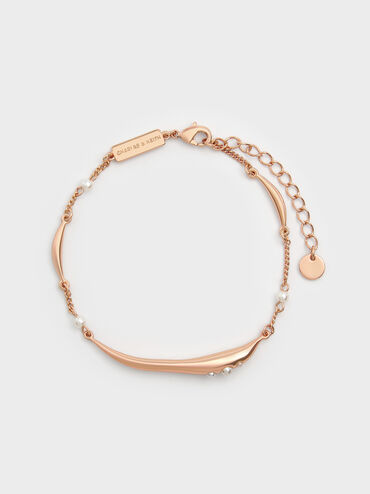 Corrine Pearl Sculptural Bracelet, Rose Gold, hi-res
