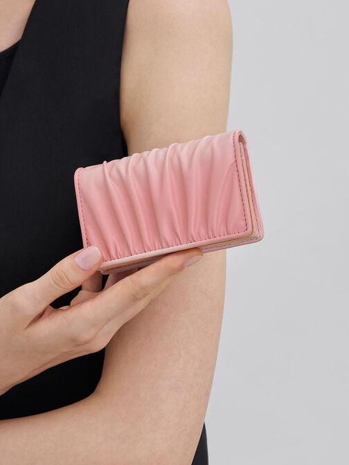 Aldora Ruched Card Holder, Light Pink, hi-res