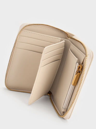 Dulcie Zip-Around Square Wallet, Ivory, hi-res