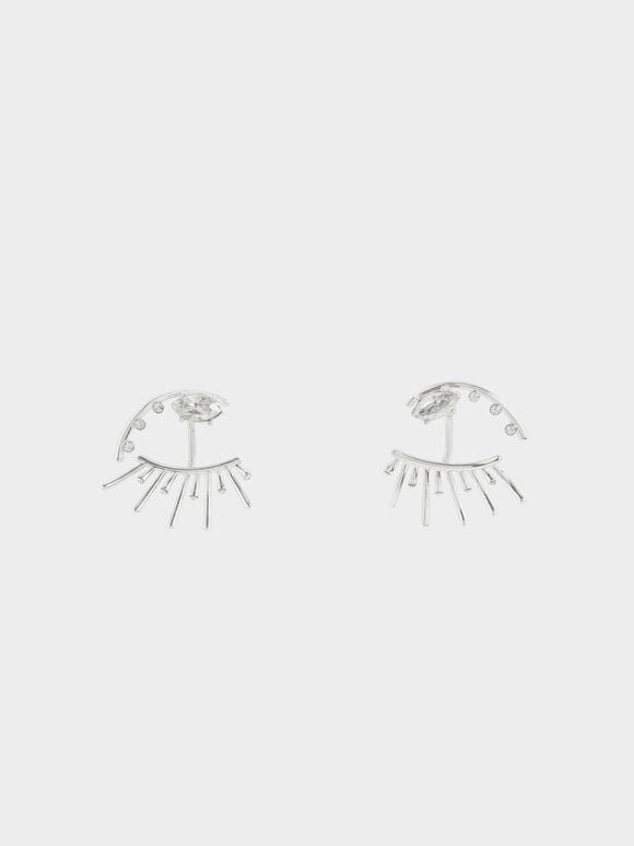 Swarovski® Crystal Stud Earrings, Silver, hi-res