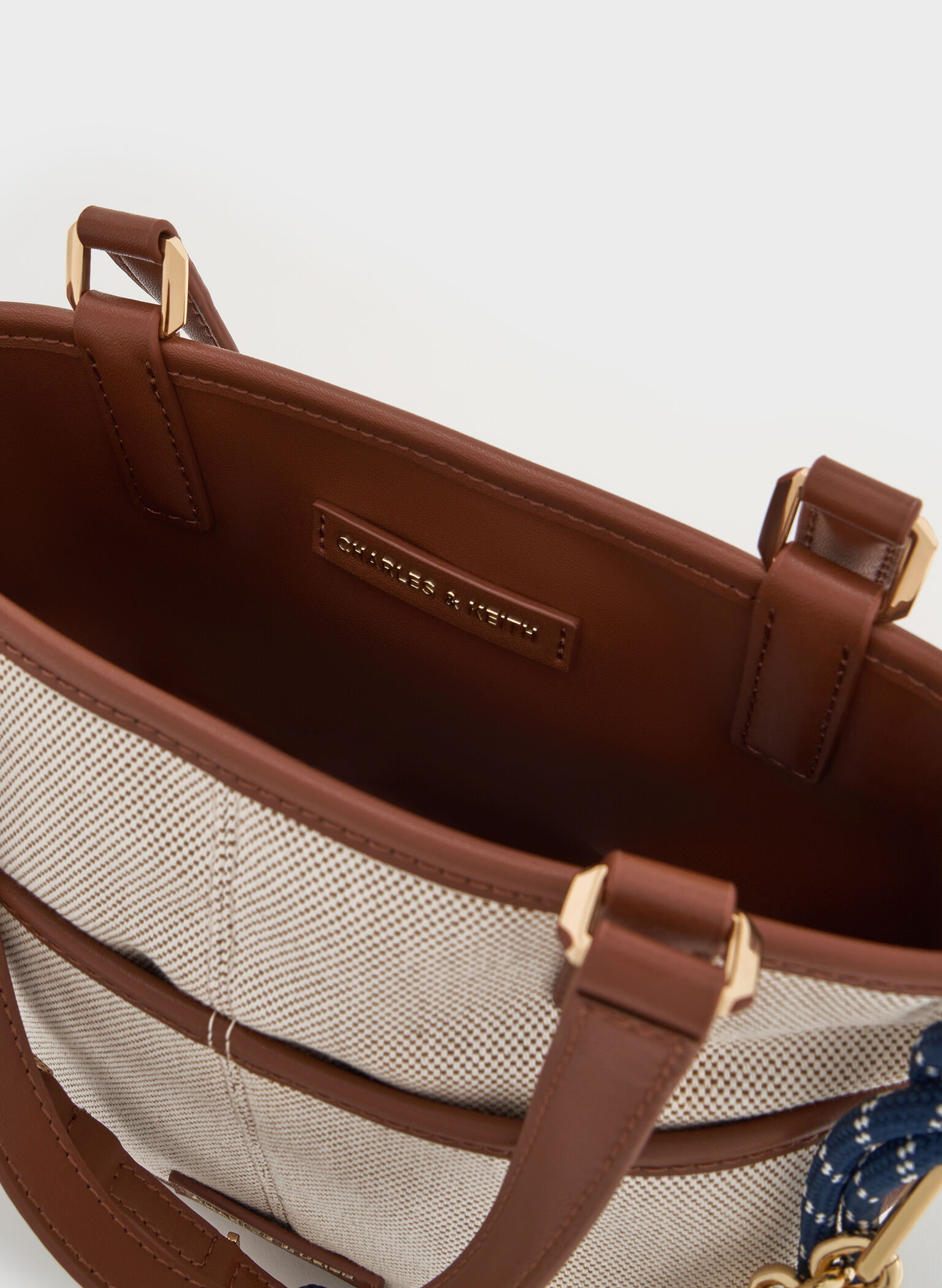 Addison Canvas Knotted-Rope Reversible Tote Bag, Taupe Canvas, hi-res