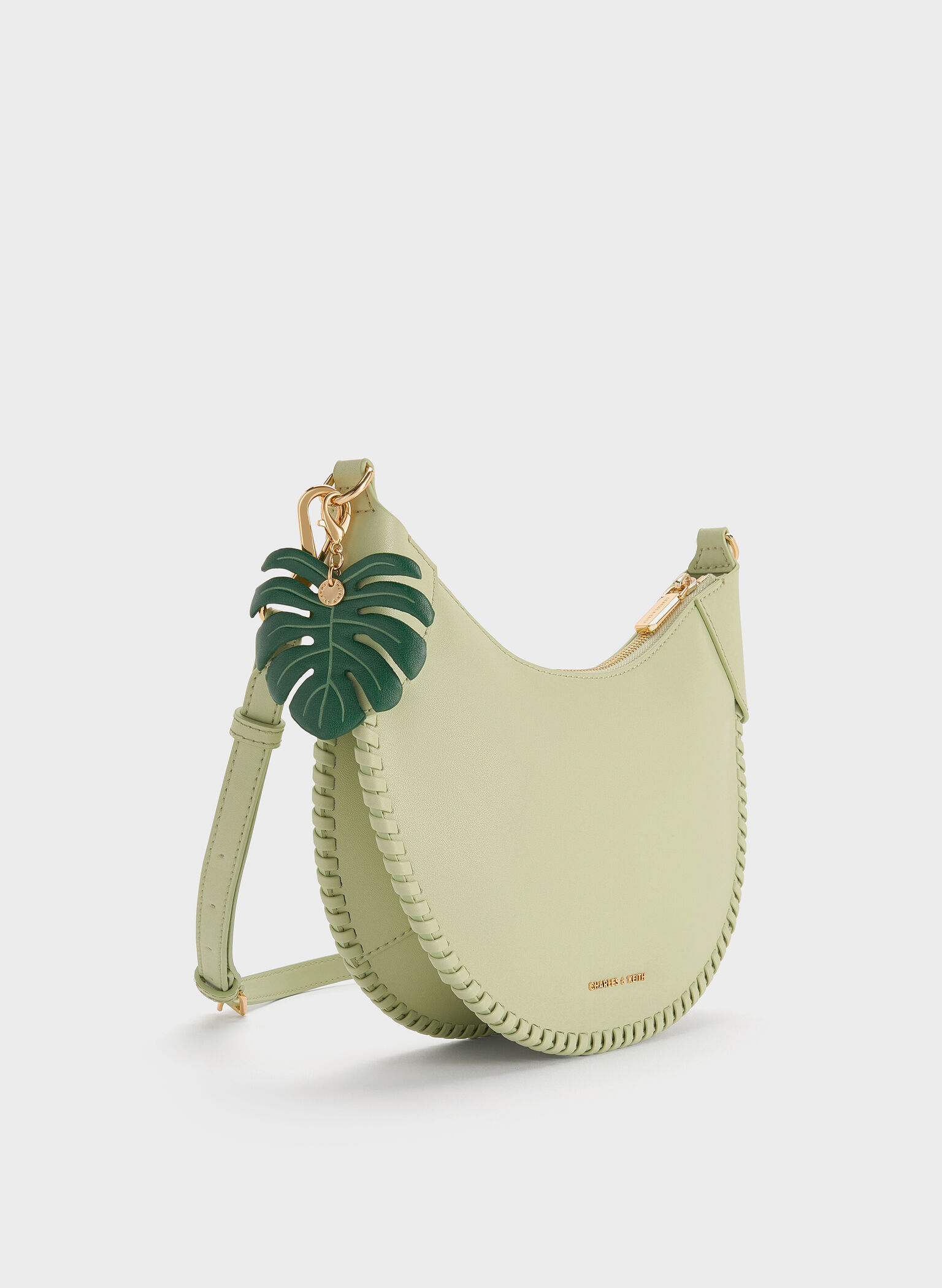 Blume Braided Curved Hobo Bag, Matcha Green, hi-res