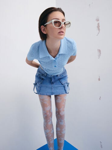 Maeva Recycled Acetate Cat-Eye Sunglasses, Chalk, hi-res