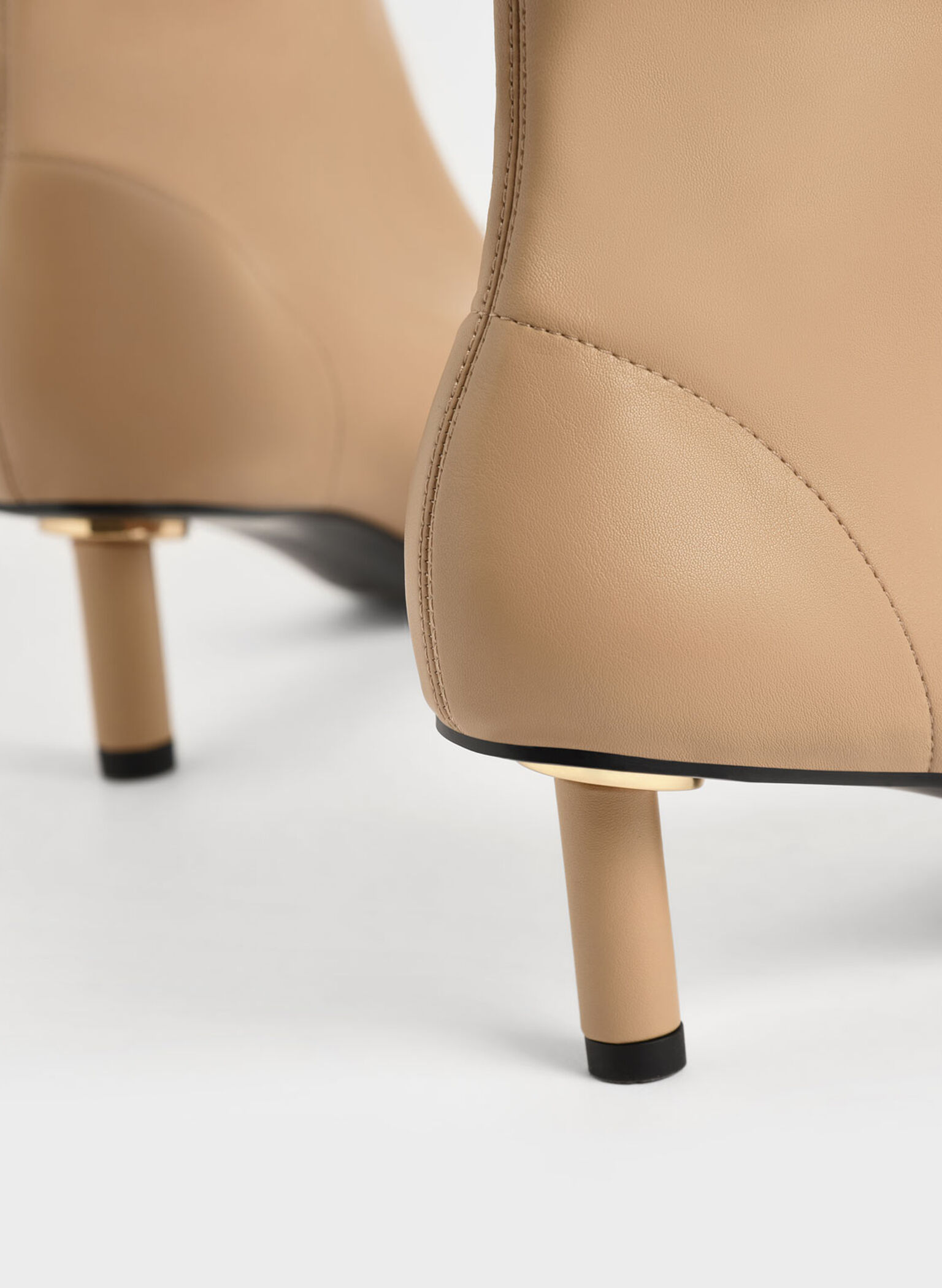 Cylindrical Heel Ankle Boots, Sand, hi-res