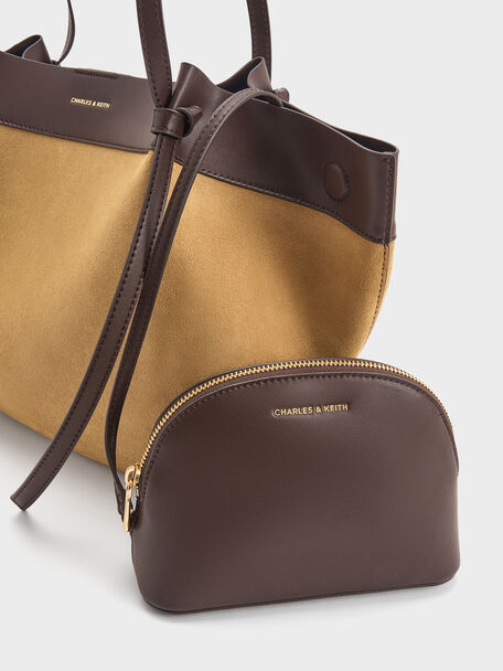 XL Calla Suede Tote Bag, Sahara Sand, hi-res