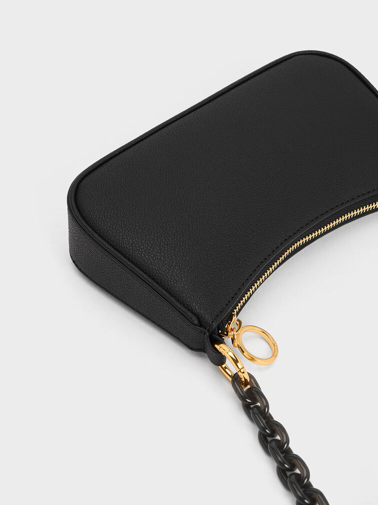Alcott Scarf Chain-Link Bag, Black, hi-res