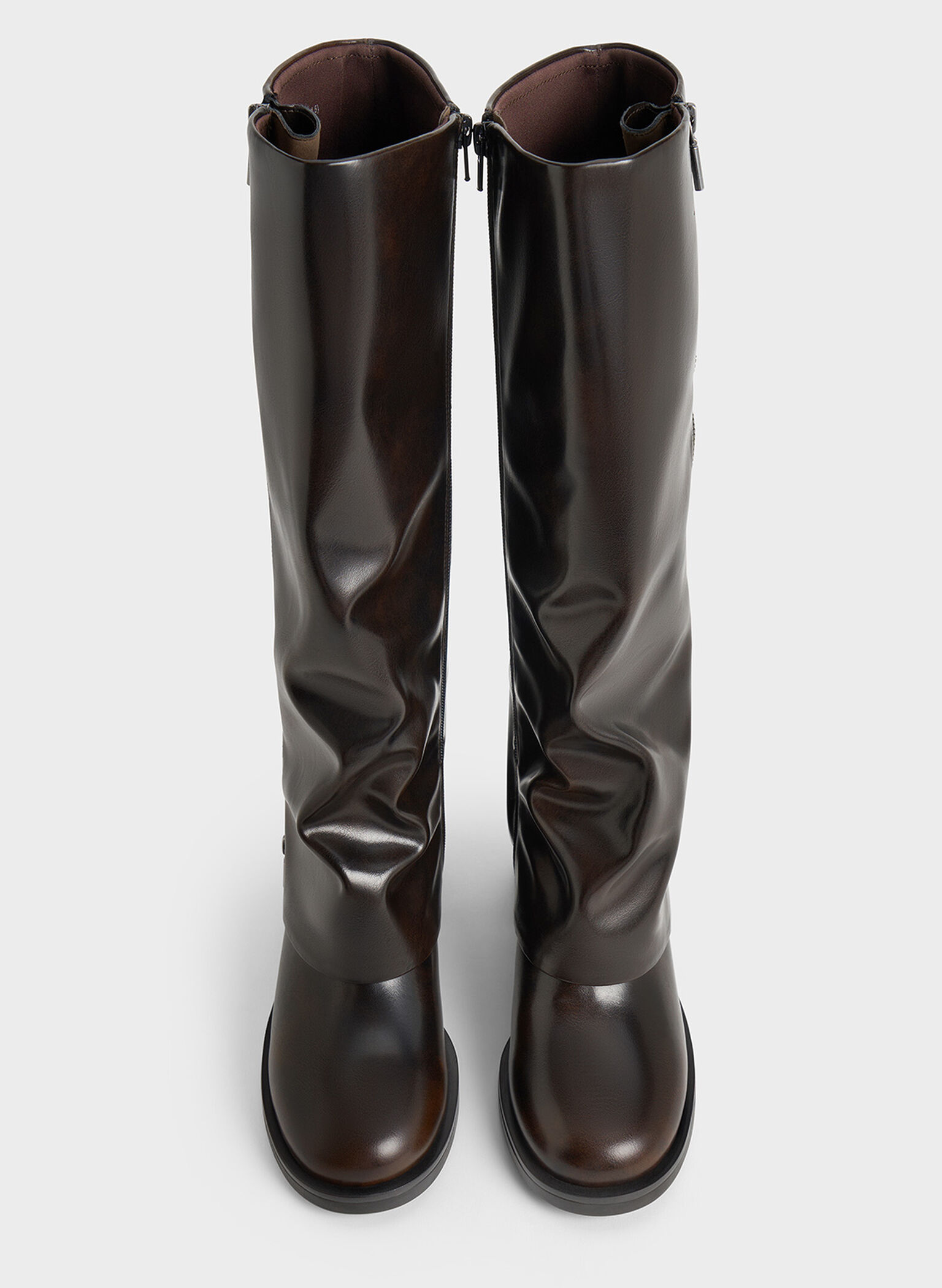 Louise Side-Zip Knee-High Boots, Dark Brown, hi-res