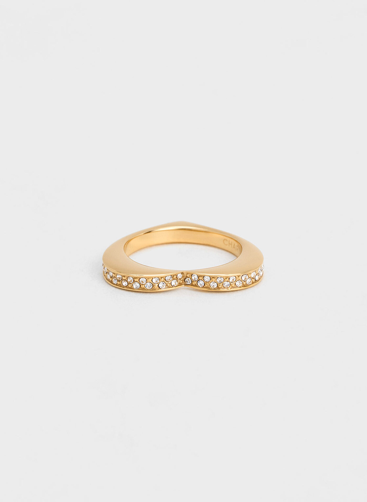 Malorie Crystal Heart Ring, Gold, hi-res