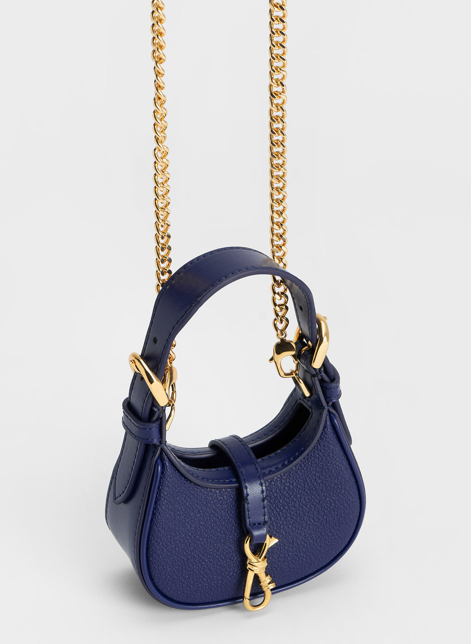 Thessaly Metallic Accent Micro Bag, Navy, hi-res