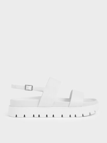 Flatform Sandals, White, hi-res